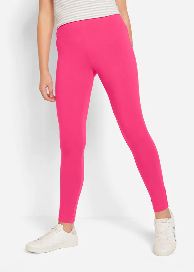 Leggings para niñas (3 unidades) Rosa oscuro-rosa claro-natural jaspeado